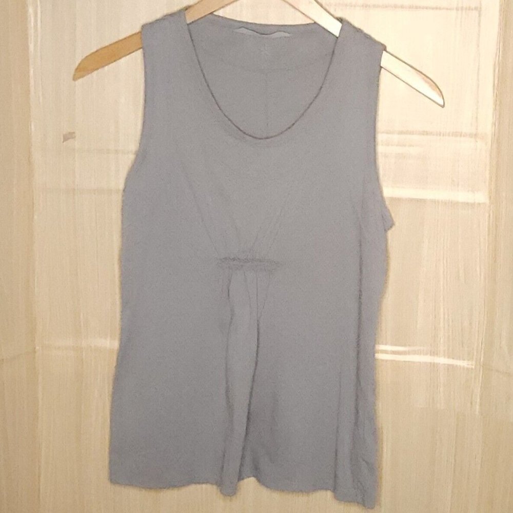 Athleta Womens Grey Sleeveless Top With Ruching Medium